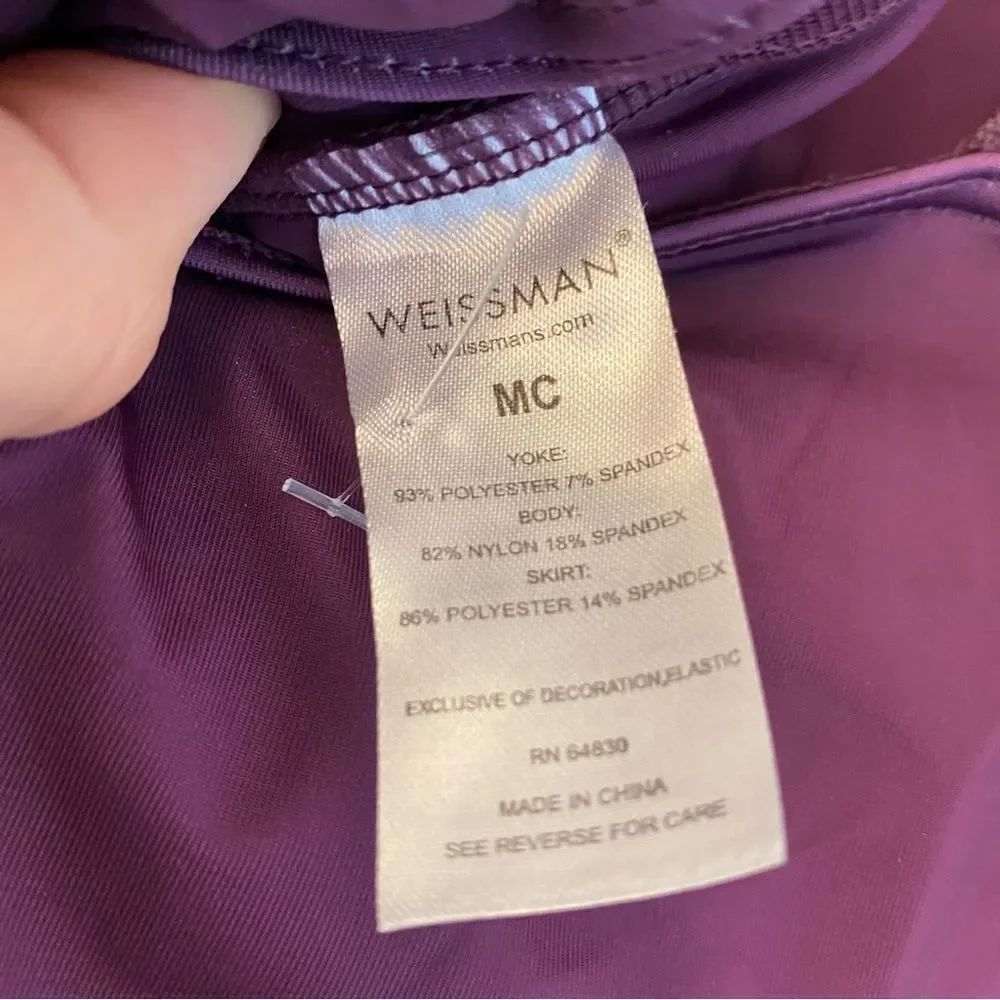 WEISSMAN Dance Costume purple rhinestones ombre Have Mercy 13294 MC 10/12 - Picture 8 of 14